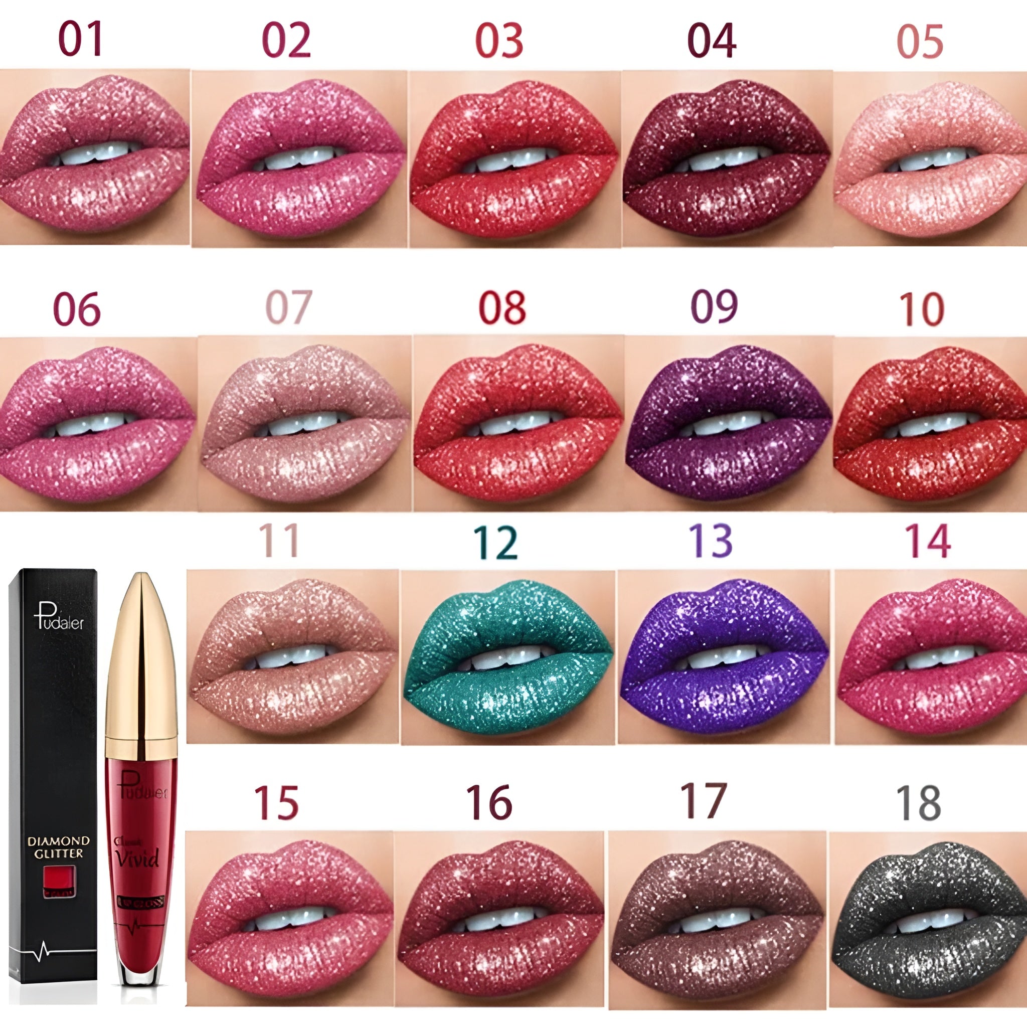 GlamShine - Attraktiver Glitzer-Lippenstift | 1+1 GRATIS