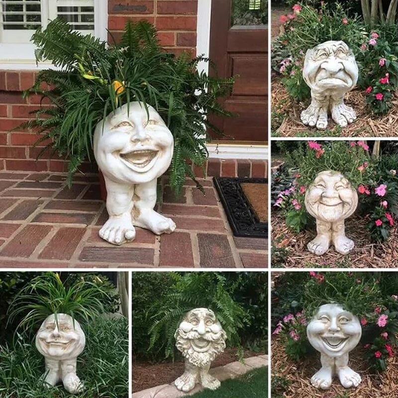 Muggly™ – Gesicht-Statue Pflanzgefäß | 50% Rabatt