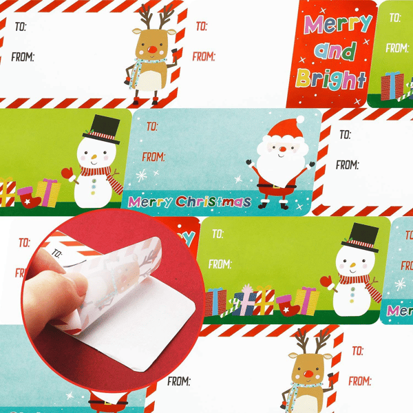 Selbstklebende Weihnachtsgeschenkanhänger Satz von 500 Stück | 50% RBAATT