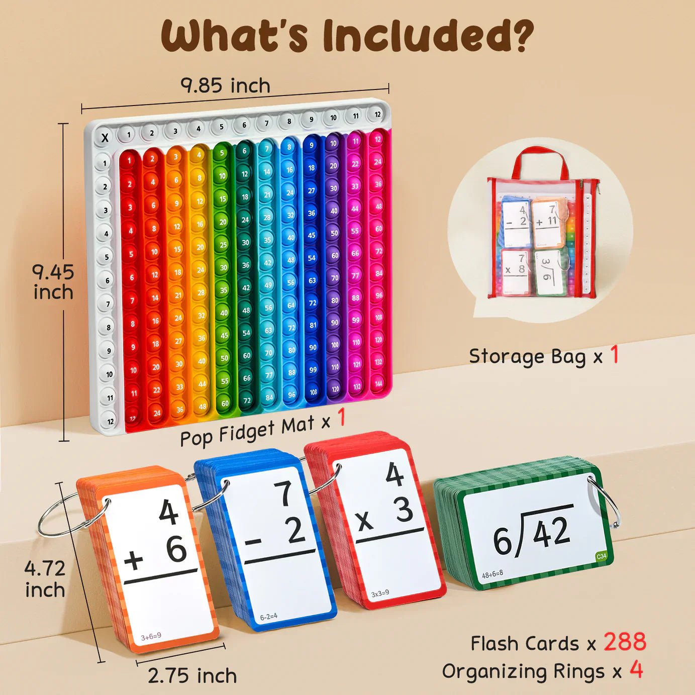 Math Flash Cards und Pop Fidget Chart