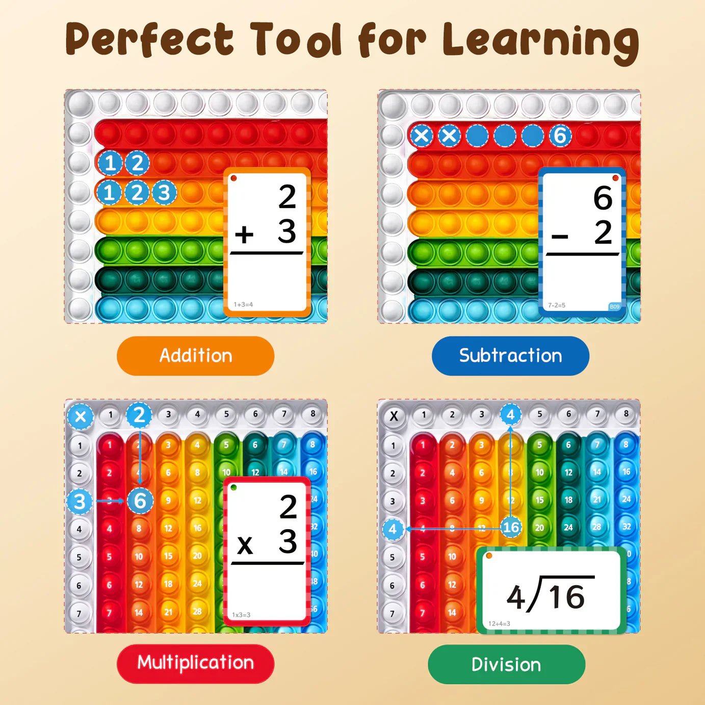 Math Flash Cards und Pop Fidget Chart