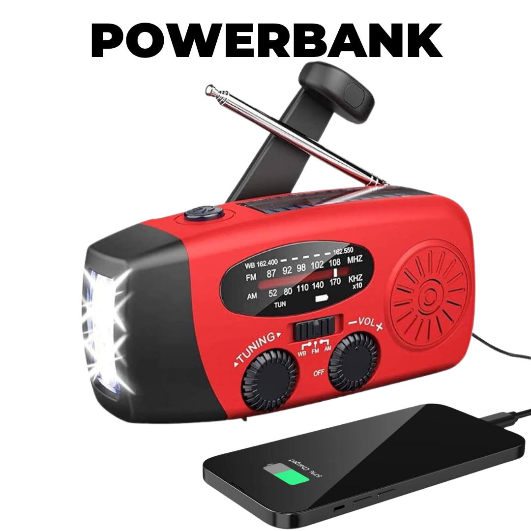 SurvivalWave™ – Notfunkgerät mit Solarpanel & Handkurbel | 50% RABATT