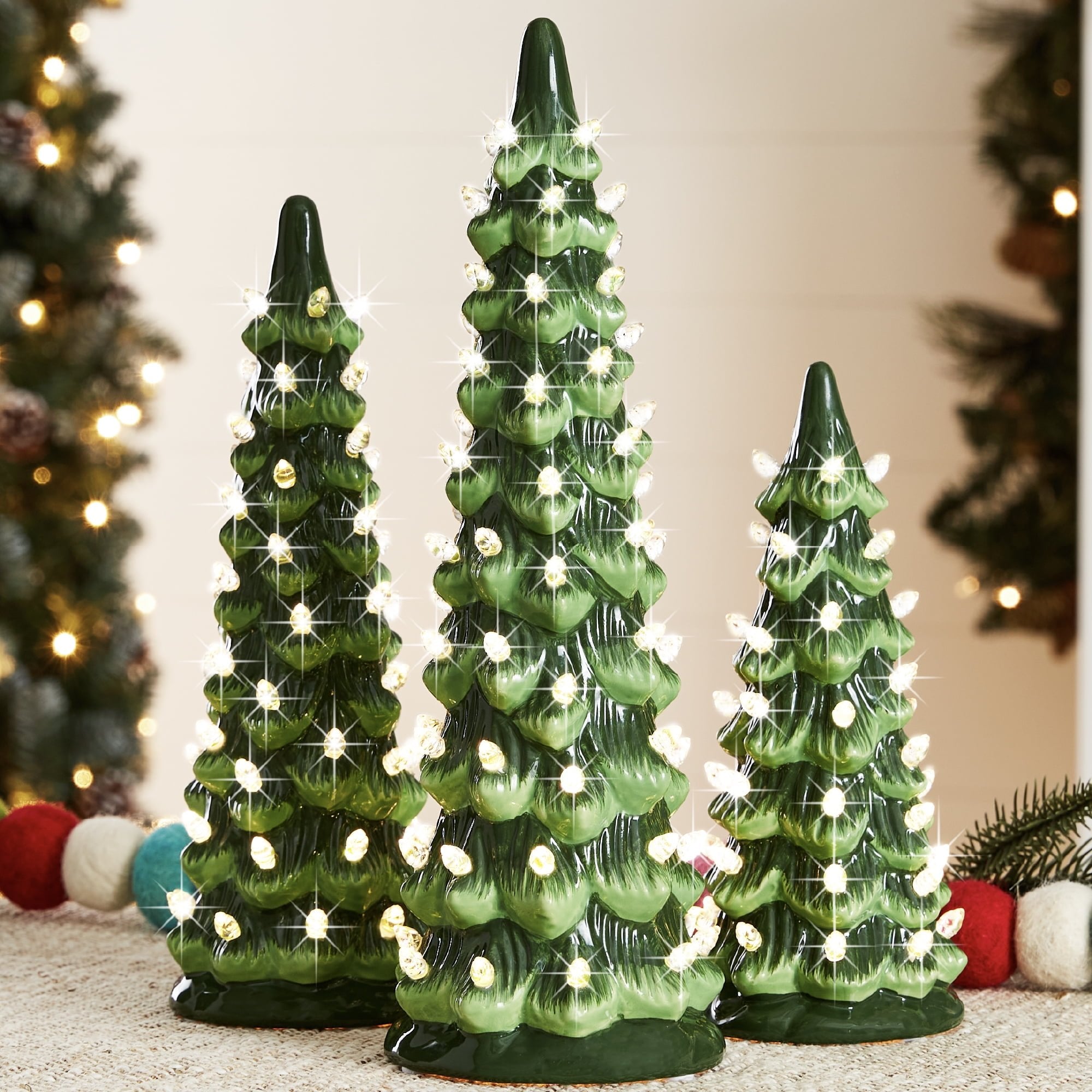 CeramiGlow – Handbemalter Weihnachtsbaum mit Licht | 50% RABATT