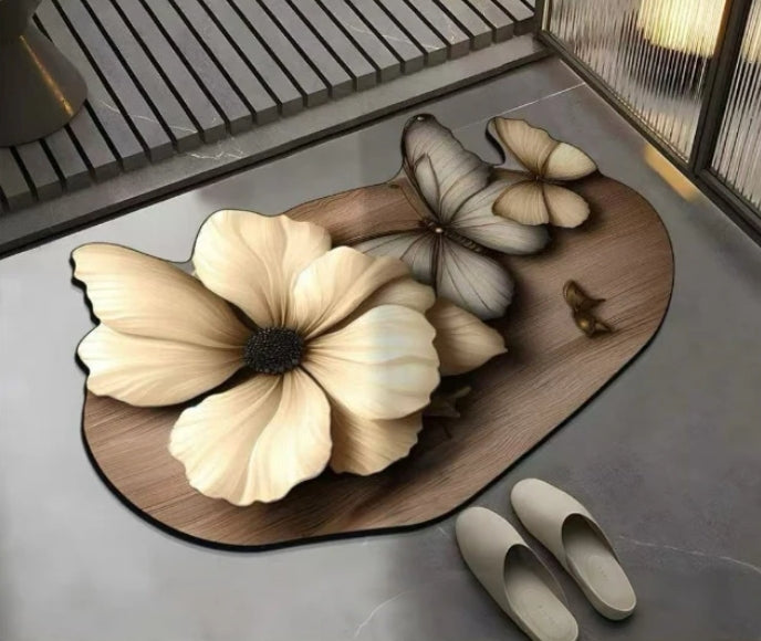 Rutschfeste, saugfähige Matte mit realistischem 3D-Muster – sicher, rutschfest, schnelltrocknend