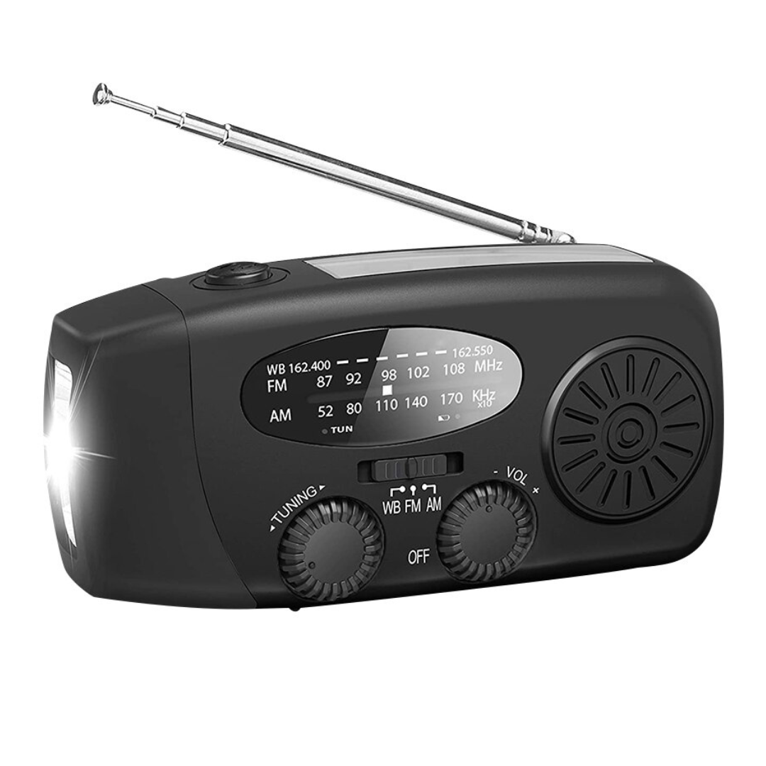 SurvivalWave™ – Notfunkgerät mit Solarpanel & Handkurbel | 50% RABATT