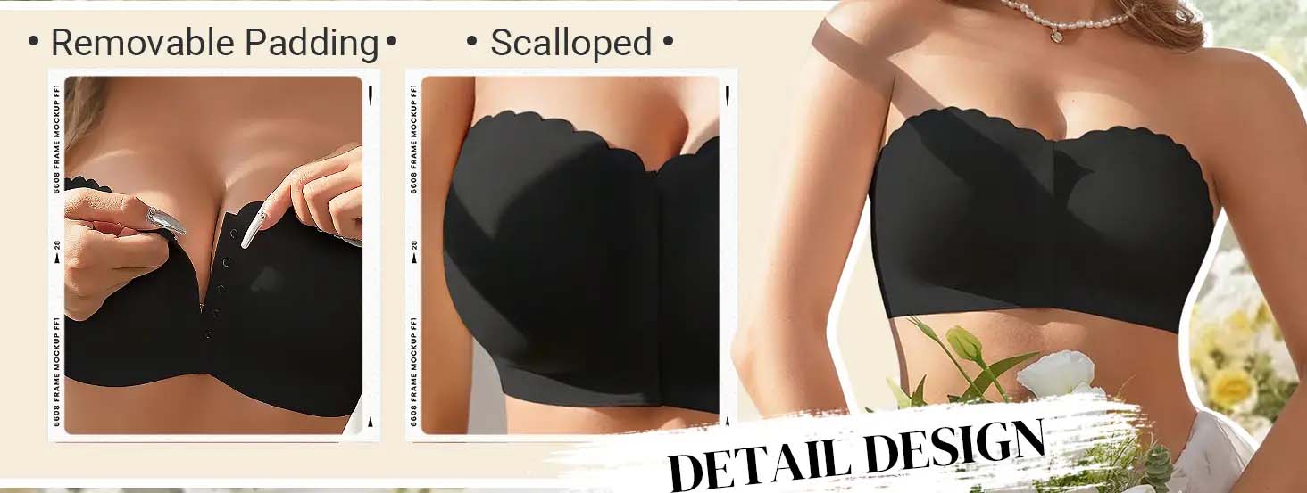 SlipFree™ – Nahtloser Bandeau-BH mit Vorderverschluss | 1+1 GRATIS