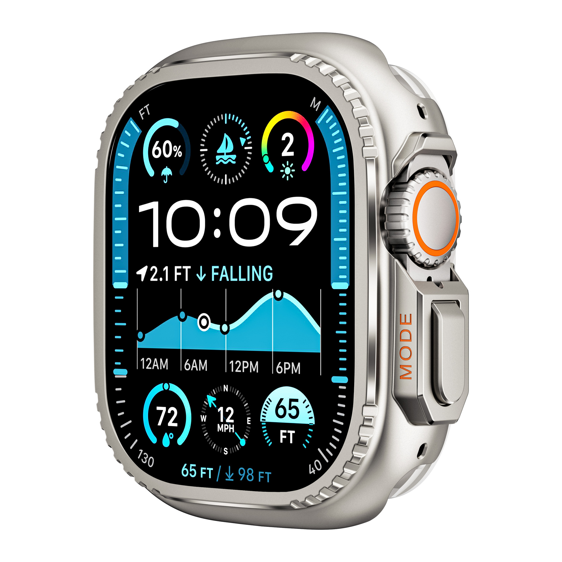 Robustes Gehäuse aus Titanlegierung für Apple Watch