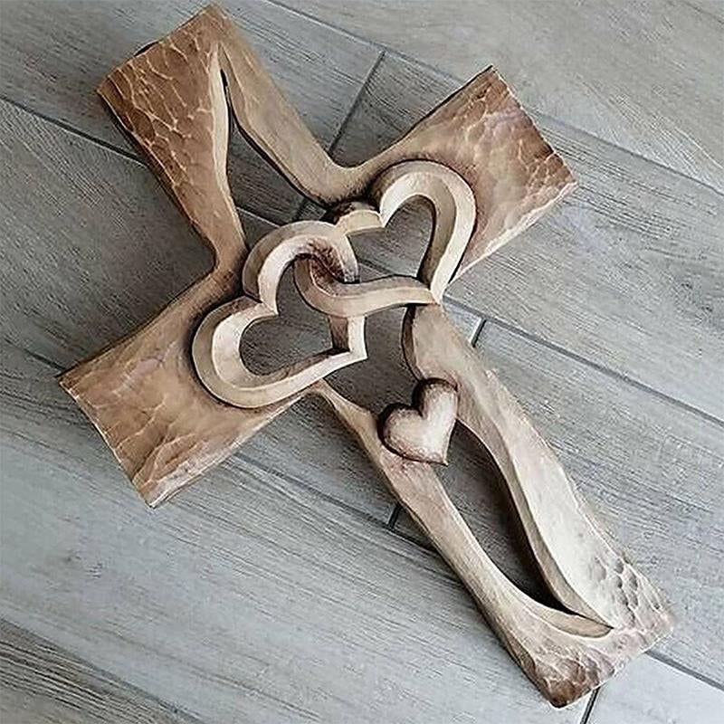 Für den/die Geliebte(n).💕💕Herzförmig geschnitztes Holzkreuz