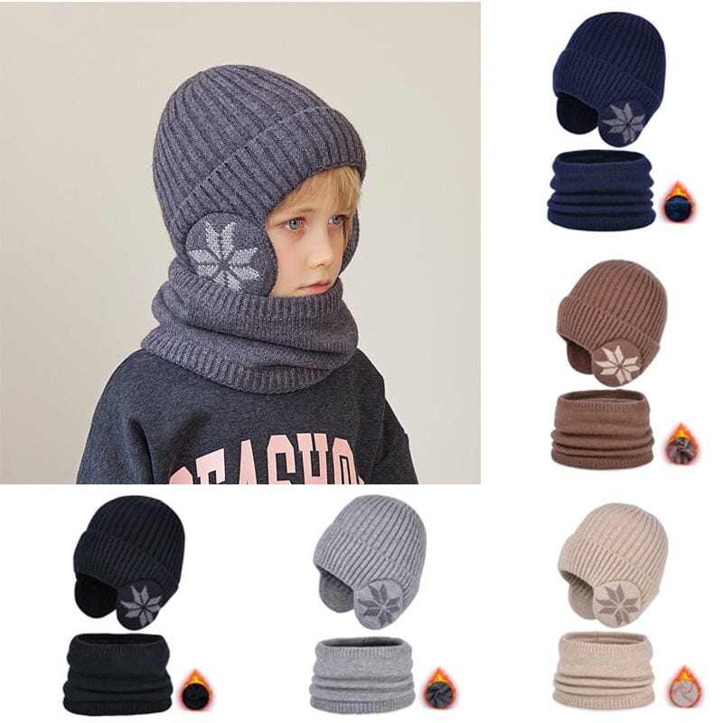 Winter Beanie Mütze Schal Sets Warme Strickmütze