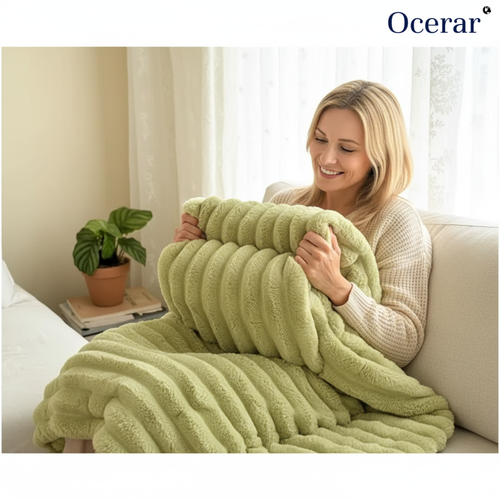 SnuggleHaven – Dicke Plüschdecke mit Kaninchenmotiv | 50% RABATT