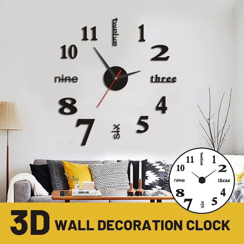 3D Wanddekoration Uhr