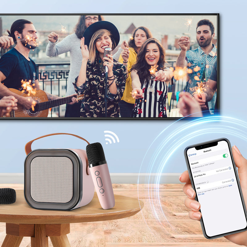 Mini Karaoke System mit drahtlosen Mikrofonen