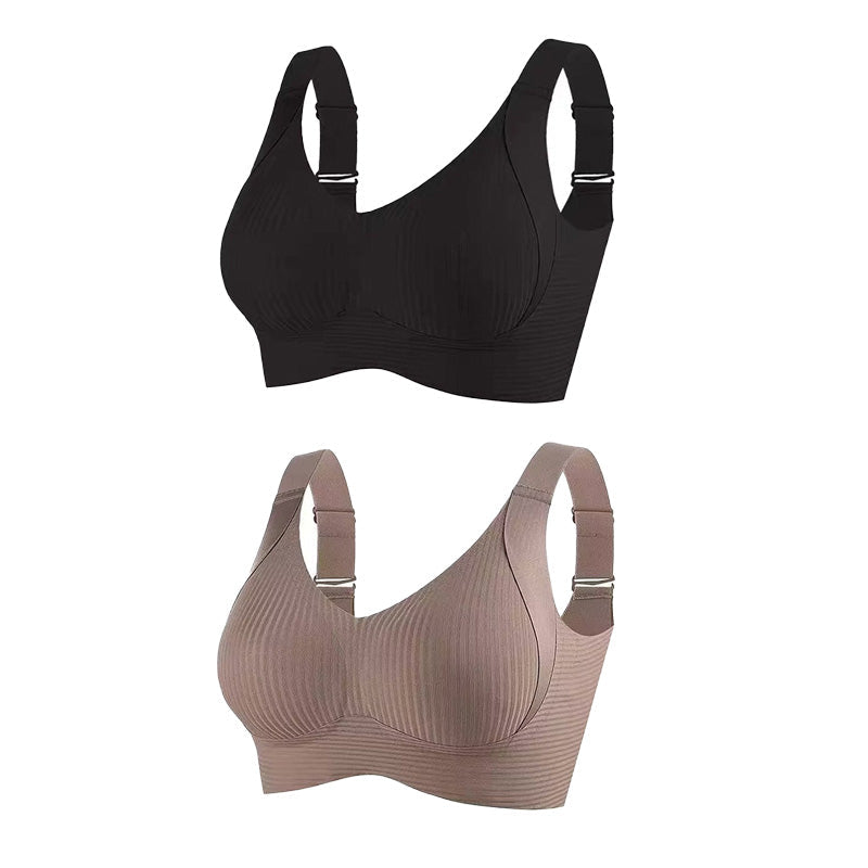 🎁Buy 1 Get 3 Packs💕Women's Ribbed Push Up Adjustable Wireless Bra🌸