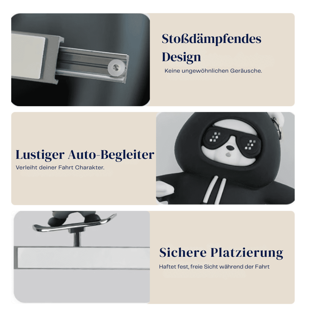 SkateBear – Lustiges Skateboard-Bär Autoornament | 1+1 GRATIS