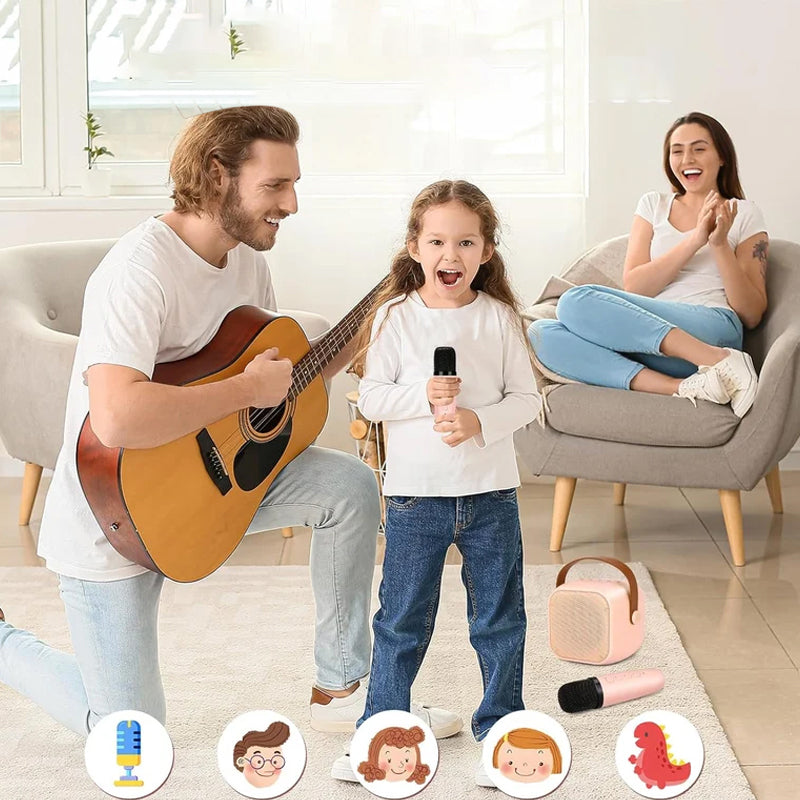 Mini Karaoke System mit drahtlosen Mikrofonen