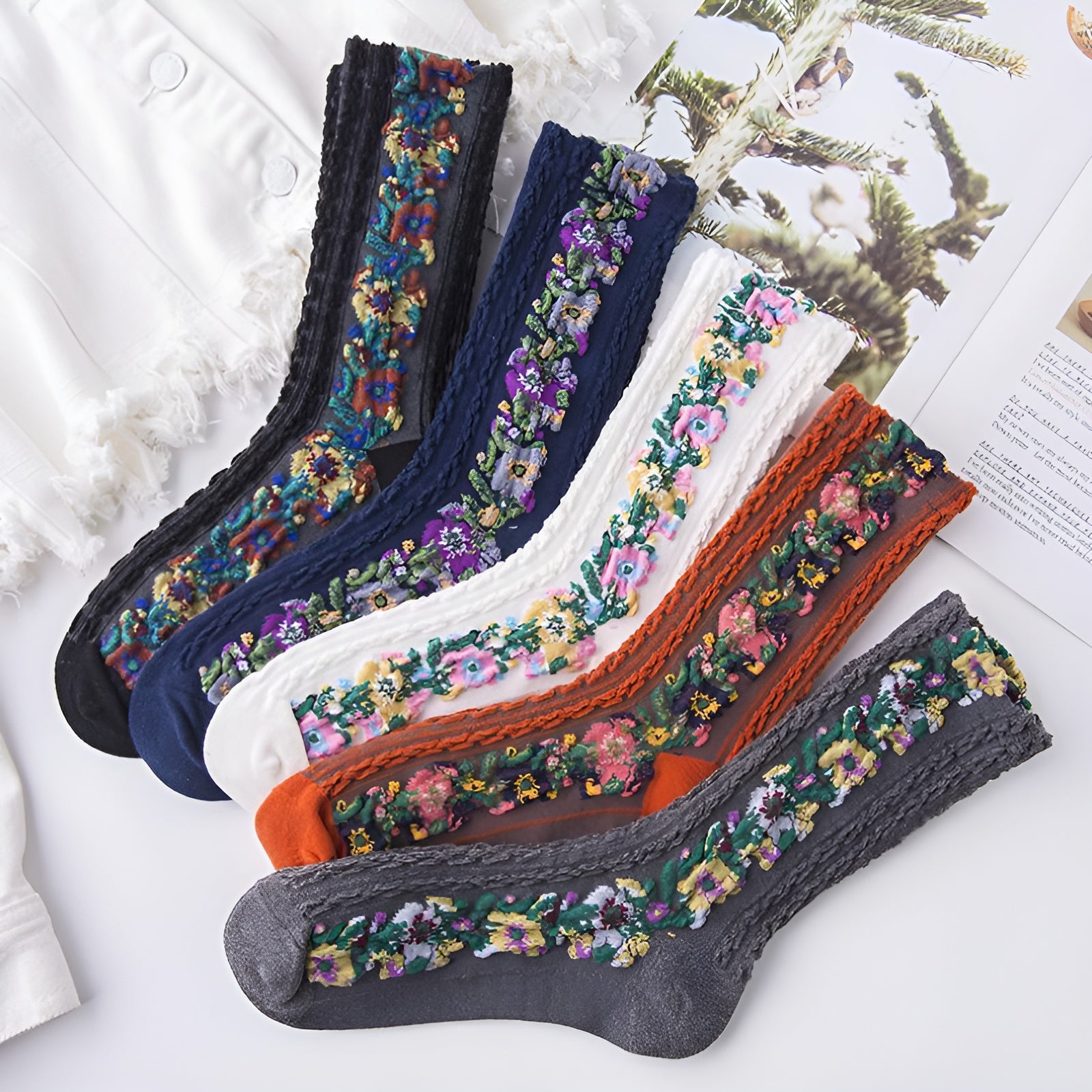 BloomSteps – Vintage-Stickersocken für stilvollen Komfort  | 5 PAAR