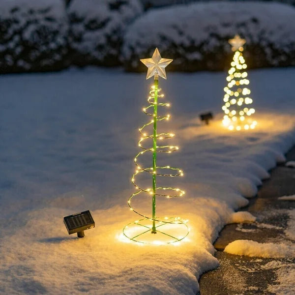 Solar LED Metall Weihnachtsbaum mit Lichterketten | 50% RABATT