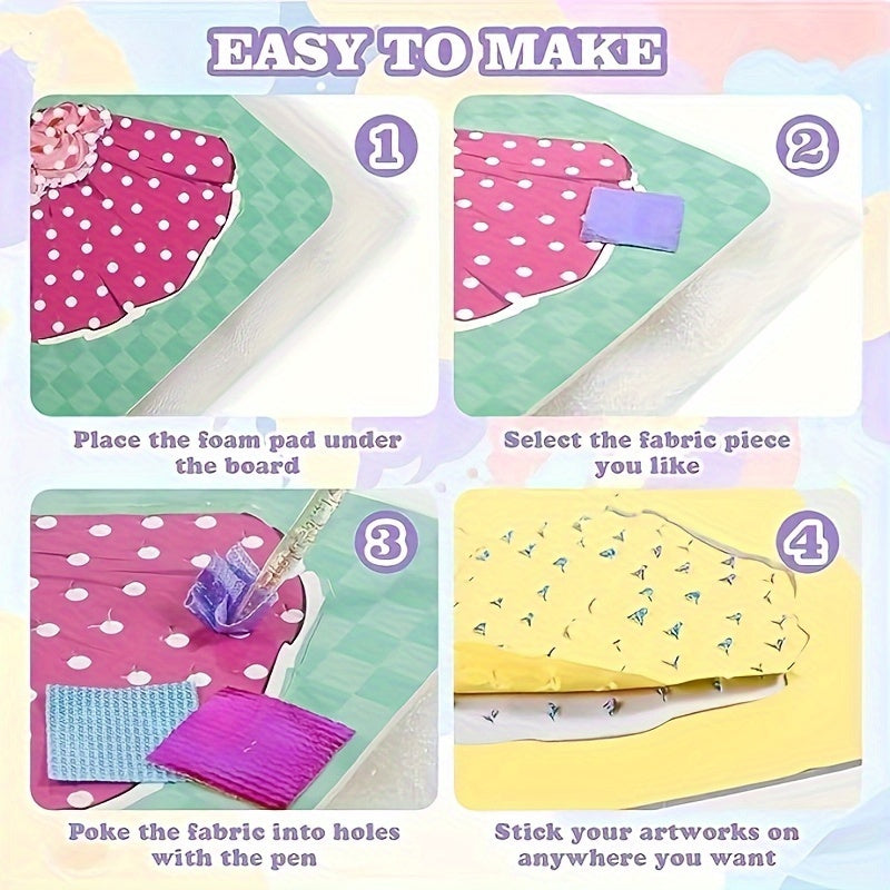 12Stück Prinzessin Board Aufkleber Stoff Poke Kunst DIY Kit