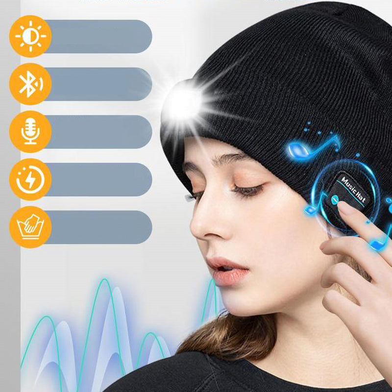 Warme Winter-Bluetooth-Mütze mit LED-Musik