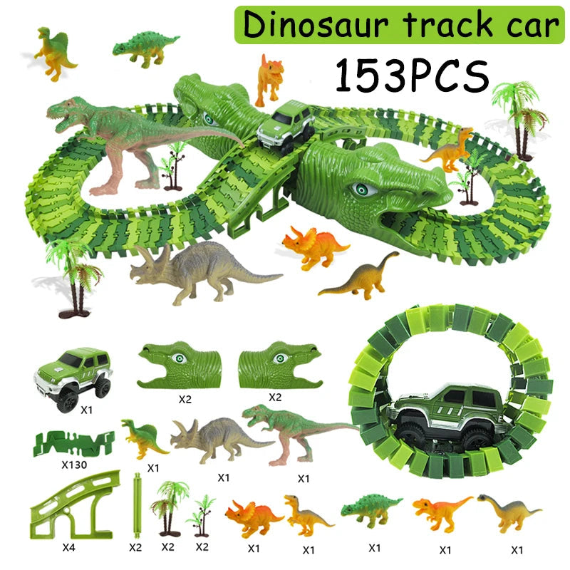Ocerar™ 153 Stück Dinosaurier-Rennstrecke