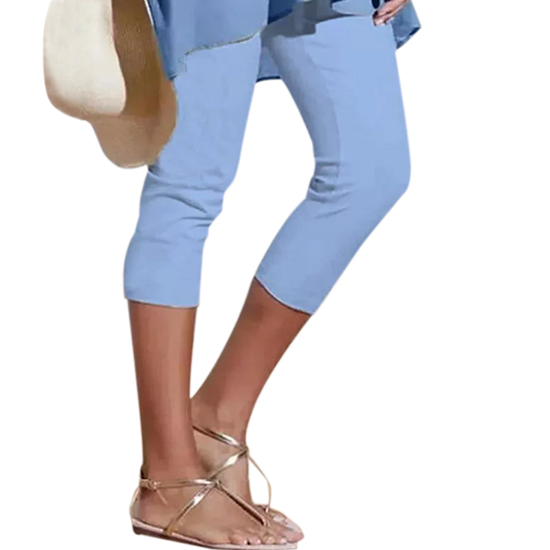 FlexShine™ – Knielange Damen-Leggings mit Bauchkontrolle & Seiden-Komfort