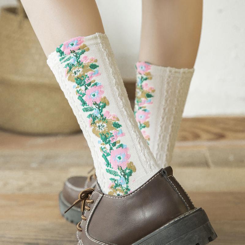 BloomSteps – Vintage-Stickersocken für stilvollen Komfort  | 5 PAAR