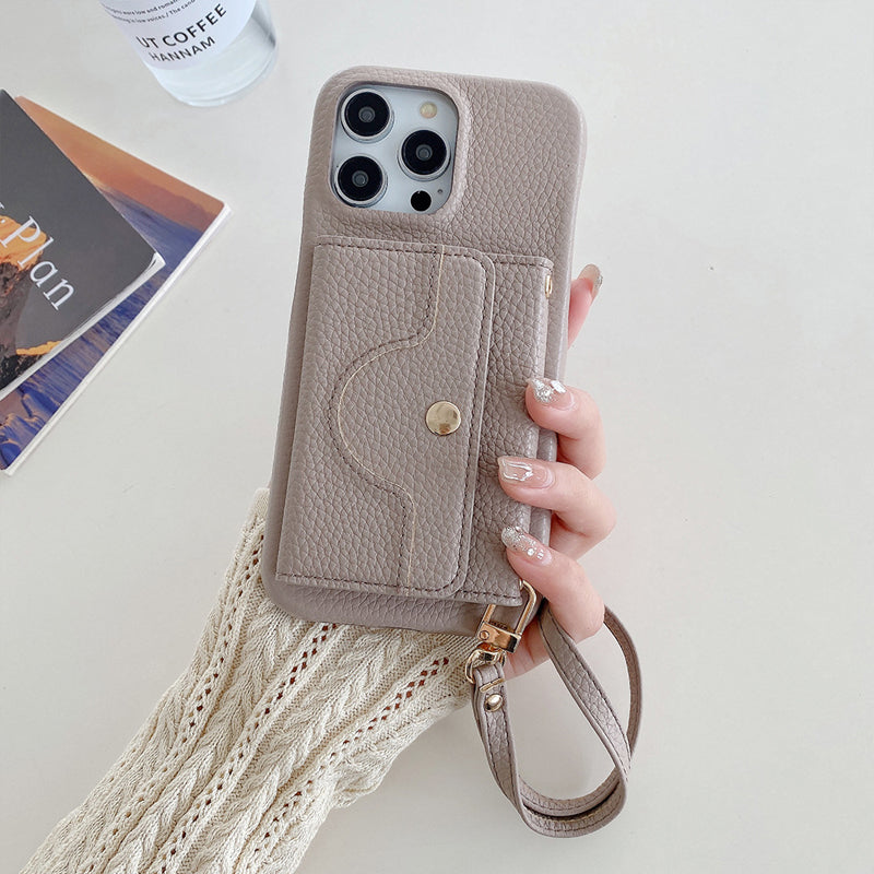 Deluxe gespiegeltes Leder Kartenhalter Telefonetui