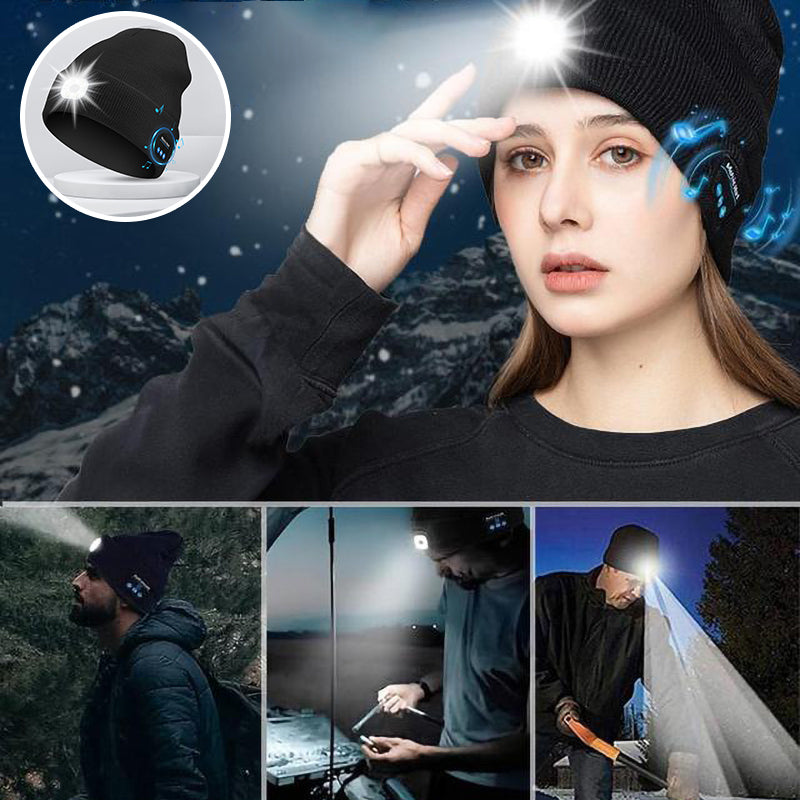 Warme Winter-Bluetooth-Mütze mit LED-Musik