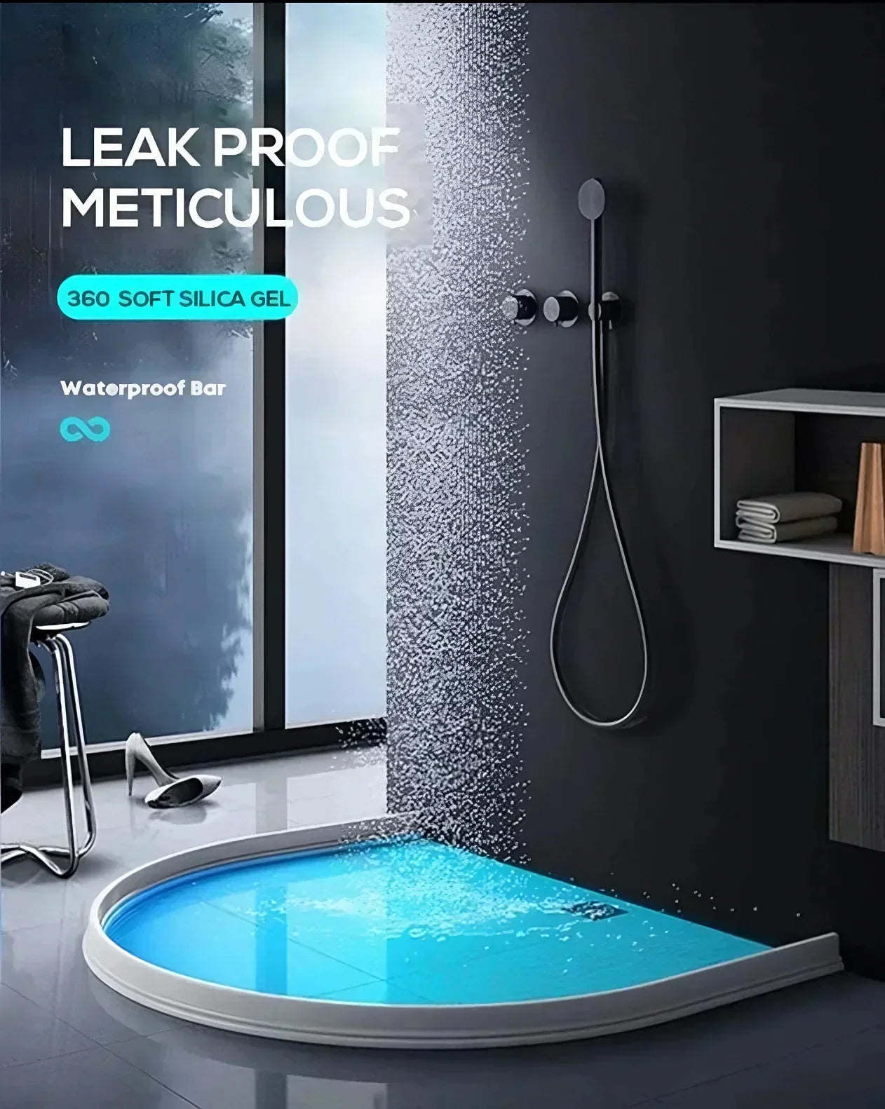 AquaShield™ – Duschbarriere gegen Überschwemmungen im Bad | 50% RABATT
