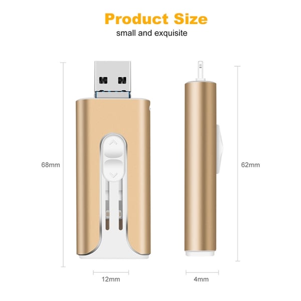 32~256GB Micro USB + 8 Pin + USB 3.0 4 in 1 Handy Computer U-Disk | 50% RABATT