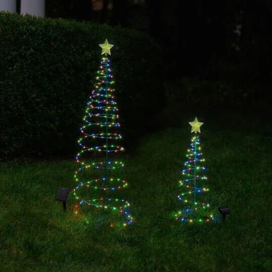 Solar LED Metall Weihnachtsbaum mit Lichterketten | 50% RABATT