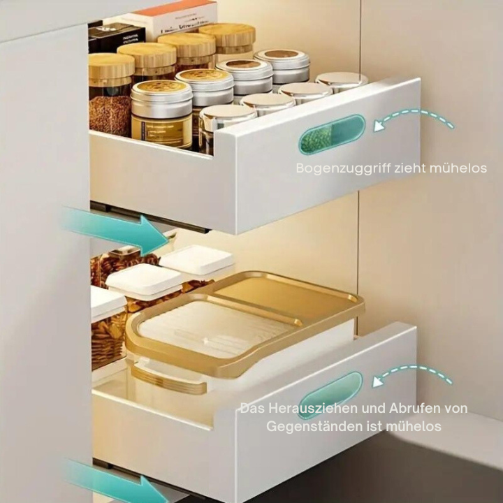 FlexiShelf™ – Das Ausziehbare Schrankregal für Sofortige Ordnung & Mehr Platz in Ihrer Küche | 50% RABATT
