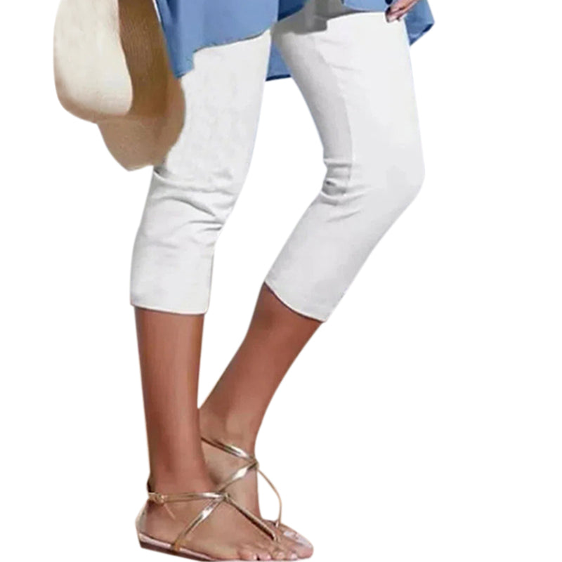 FlexShine™ – Knielange Damen-Leggings mit Bauchkontrolle & Seiden-Komfort