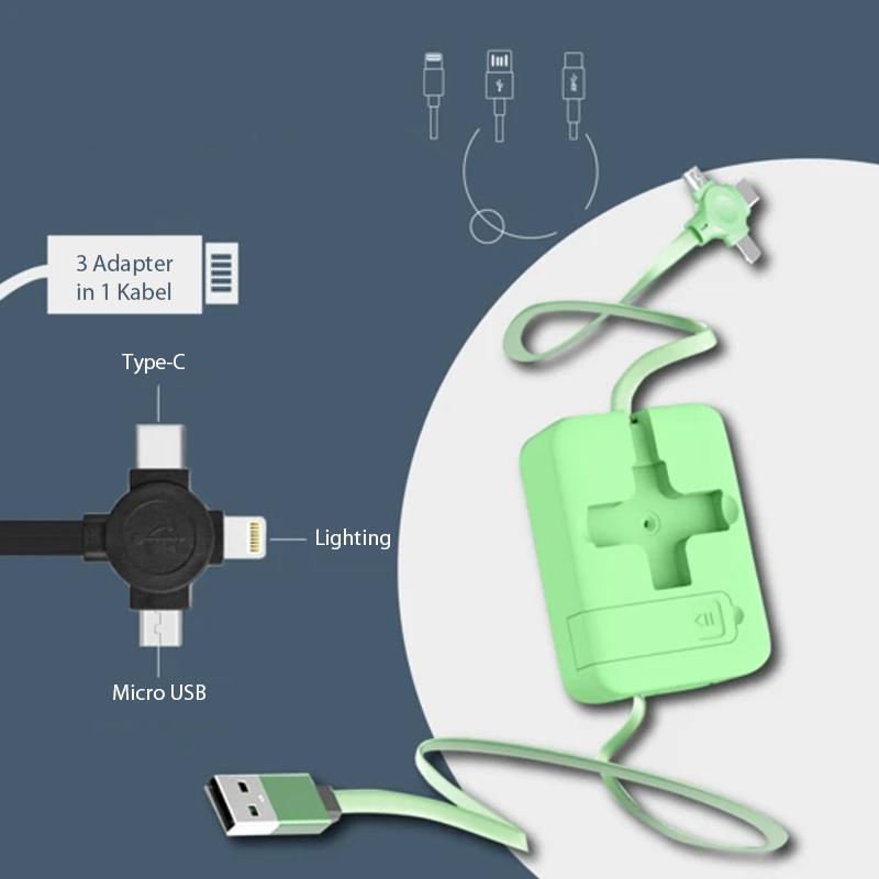 TechFold™ - Einziehbares 3-in-1-Kabel für unterwegs | 50% RABATT