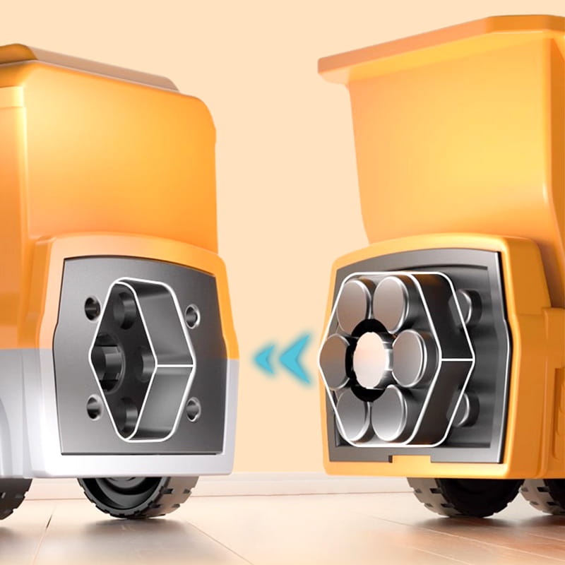 MagnaBuild – Kreatives Magnet-Baufahrzeug-Set | 50% RABATT