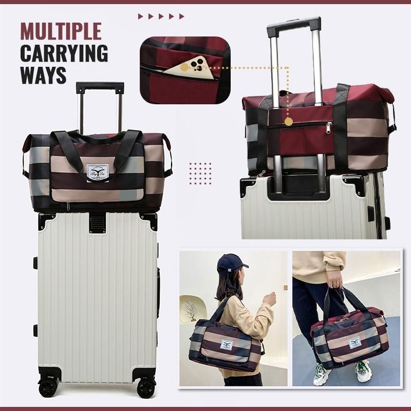 TravelEase – Große gestreifte Wochenend-Reisetasche