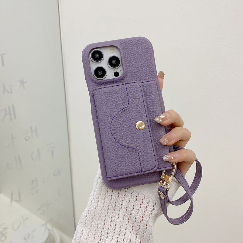Deluxe gespiegeltes Leder Kartenhalter Telefonetui