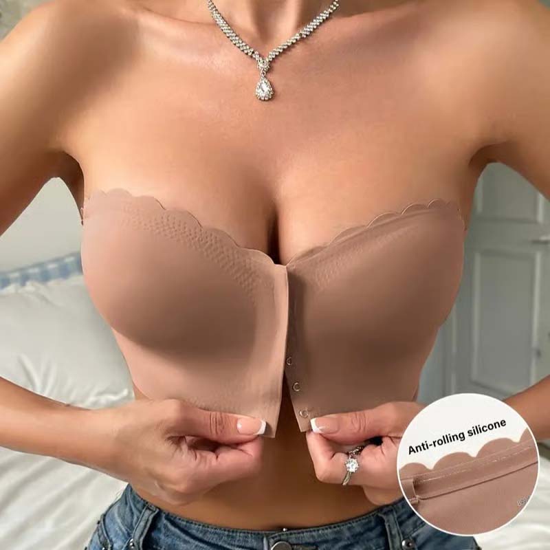 SlipFree™ – Nahtloser Bandeau-BH mit Vorderverschluss | 1+1 GRATIS