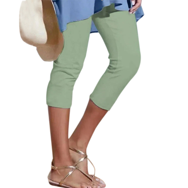 FlexShine™ – Knielange Damen-Leggings mit Bauchkontrolle & Seiden-Komfort