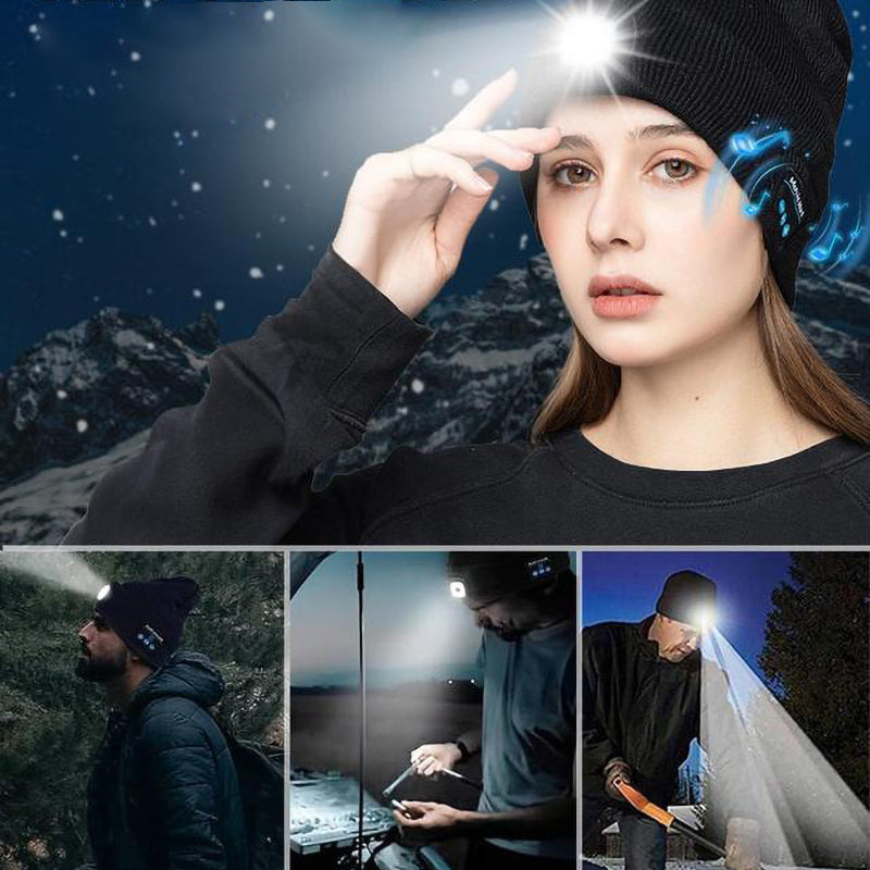 Warme Winter-Bluetooth-Mütze mit LED-Musik