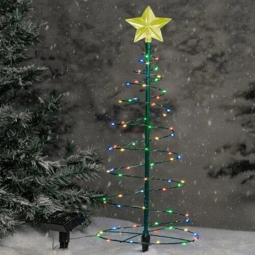 Solar LED Metall Weihnachtsbaum mit Lichterketten | 50% RABATT