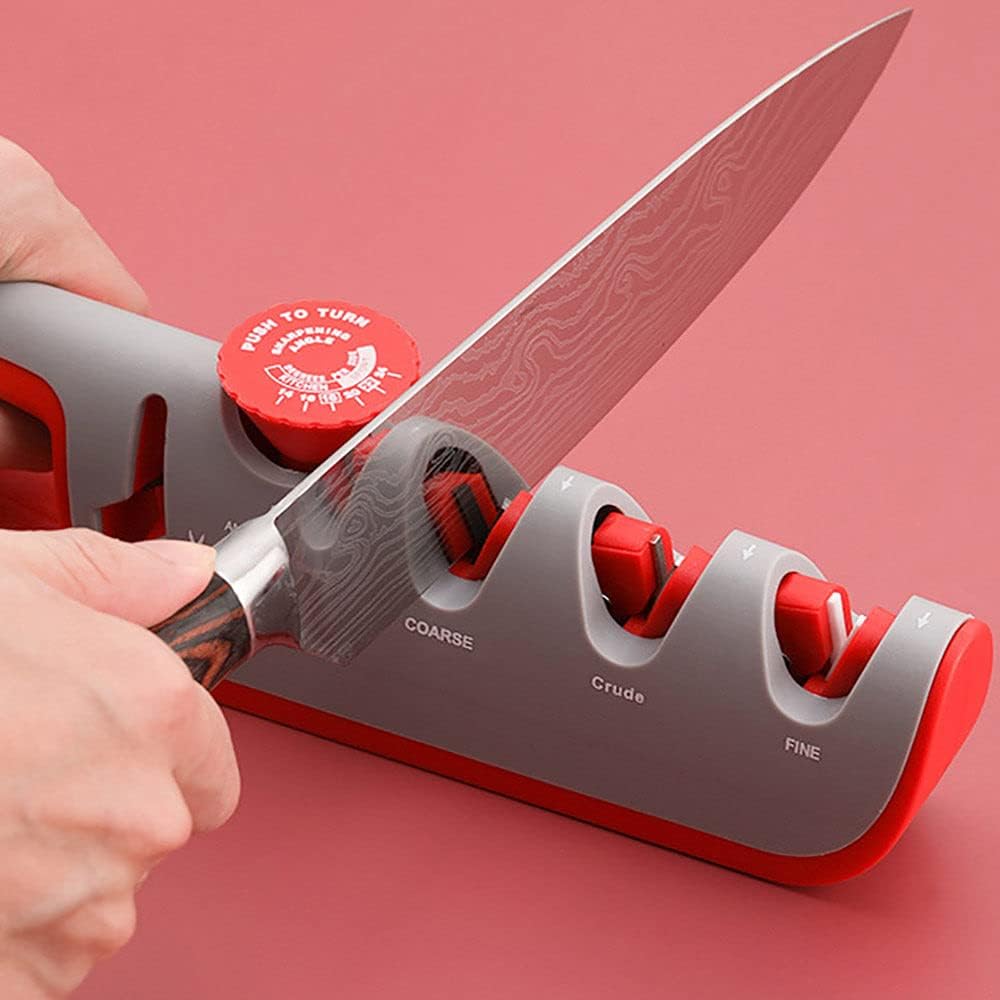 Manueller Messerschärfer, mit 4-In-1 und Fingerschutz-Messerschärfer