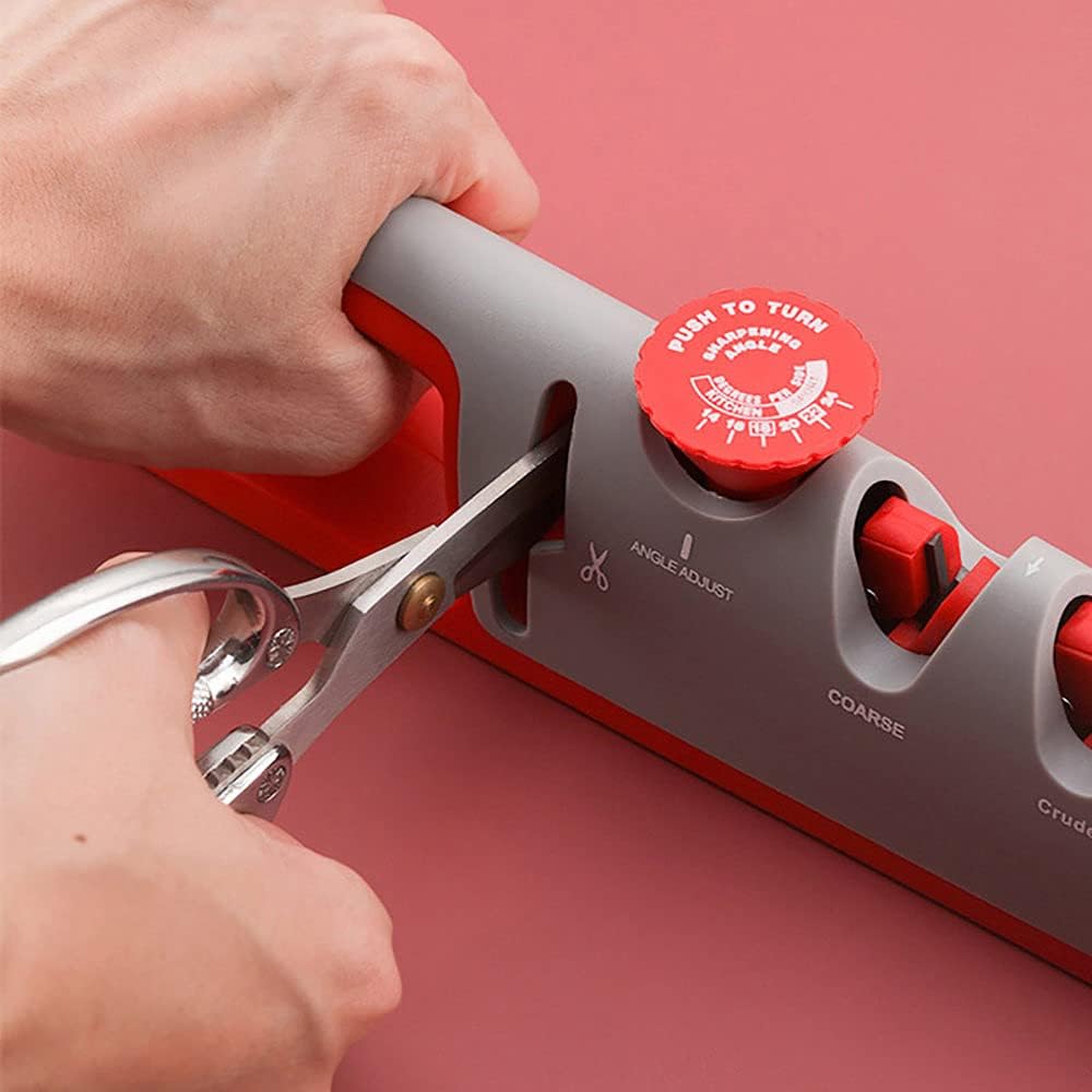 Manueller Messerschärfer, mit 4-In-1 und Fingerschutz-Messerschärfer