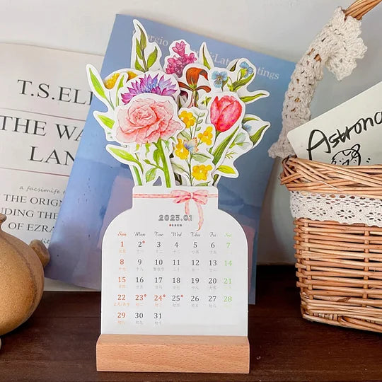 Bloomy™ - 2024 Blühende Blumen Tischkalender | 50% RABATT