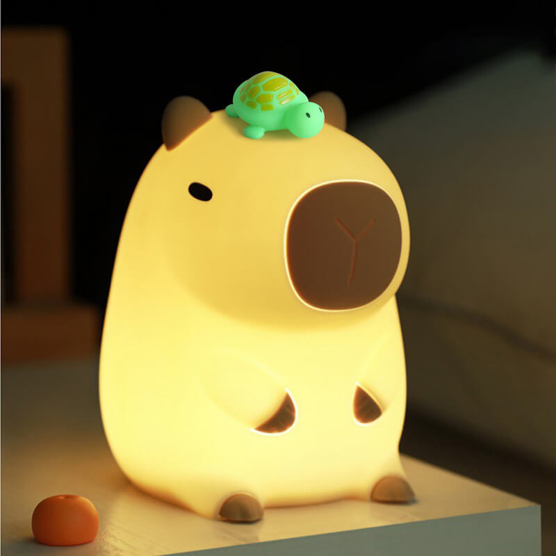 Capybara Squishy Silikon LED Nachtlicht - Perfektes Geschenk für Kinder und Mädchen