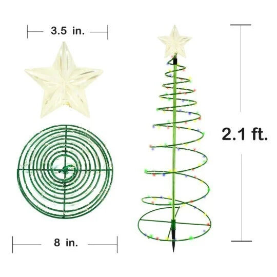 Solar LED Metall Weihnachtsbaum mit Lichterketten | 50% RABATT