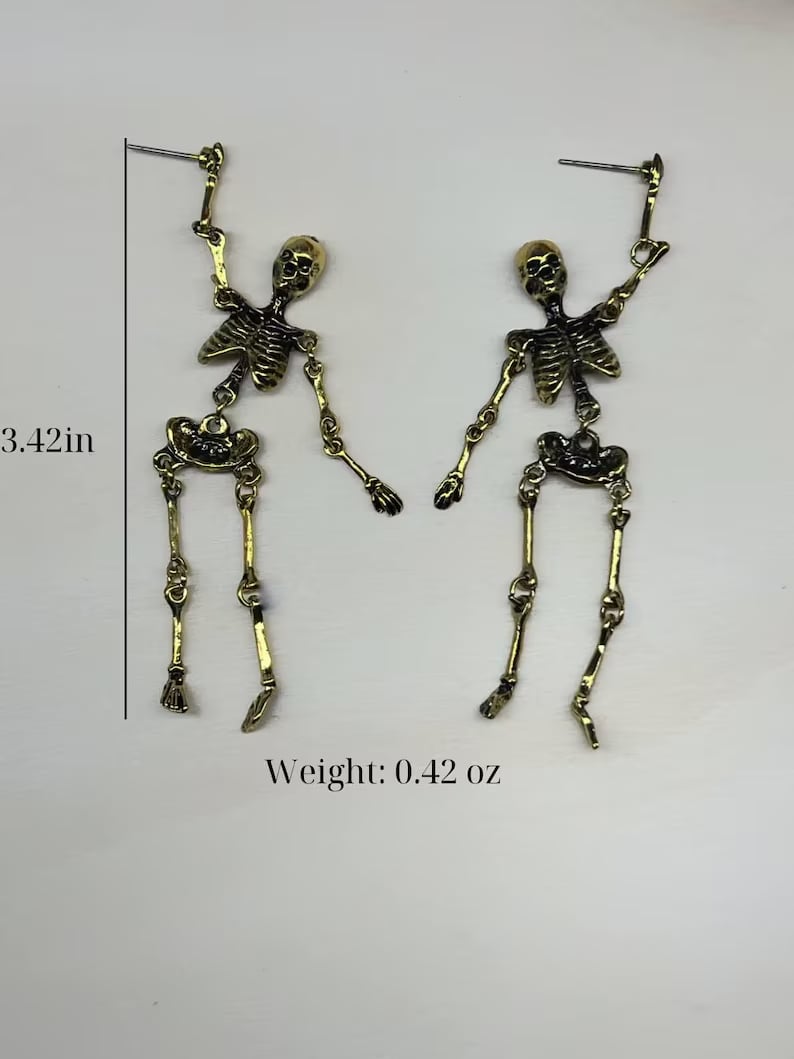 MystiGold – Skelett-Ohrringe in Gold | 1+1 GRATIS