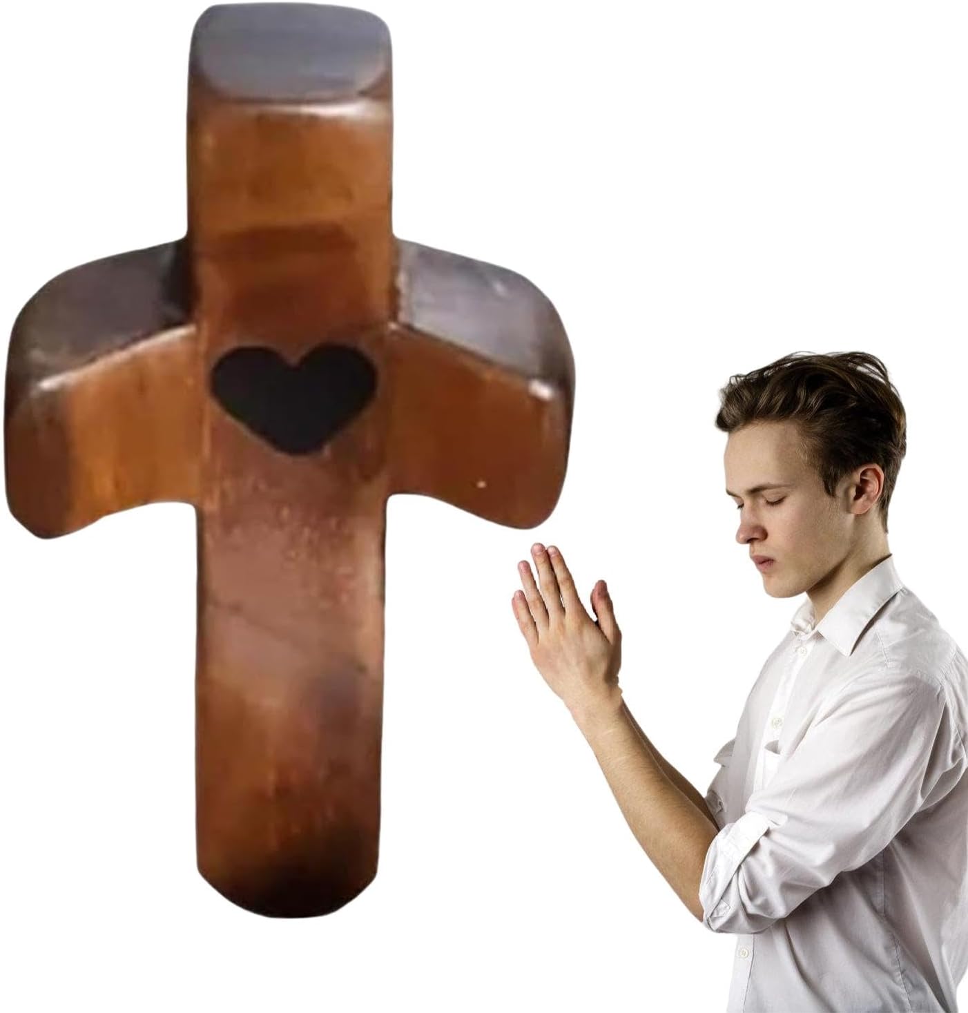 Geschnitzte Holzkreuze, handgefertigte Holzkreuze für die Liebe, zum Halten der Hand, Anti-Stress