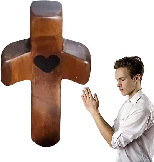 Geschnitzte Holzkreuze, handgefertigte Holzkreuze für die Liebe, zum Halten der Hand, Anti-Stress