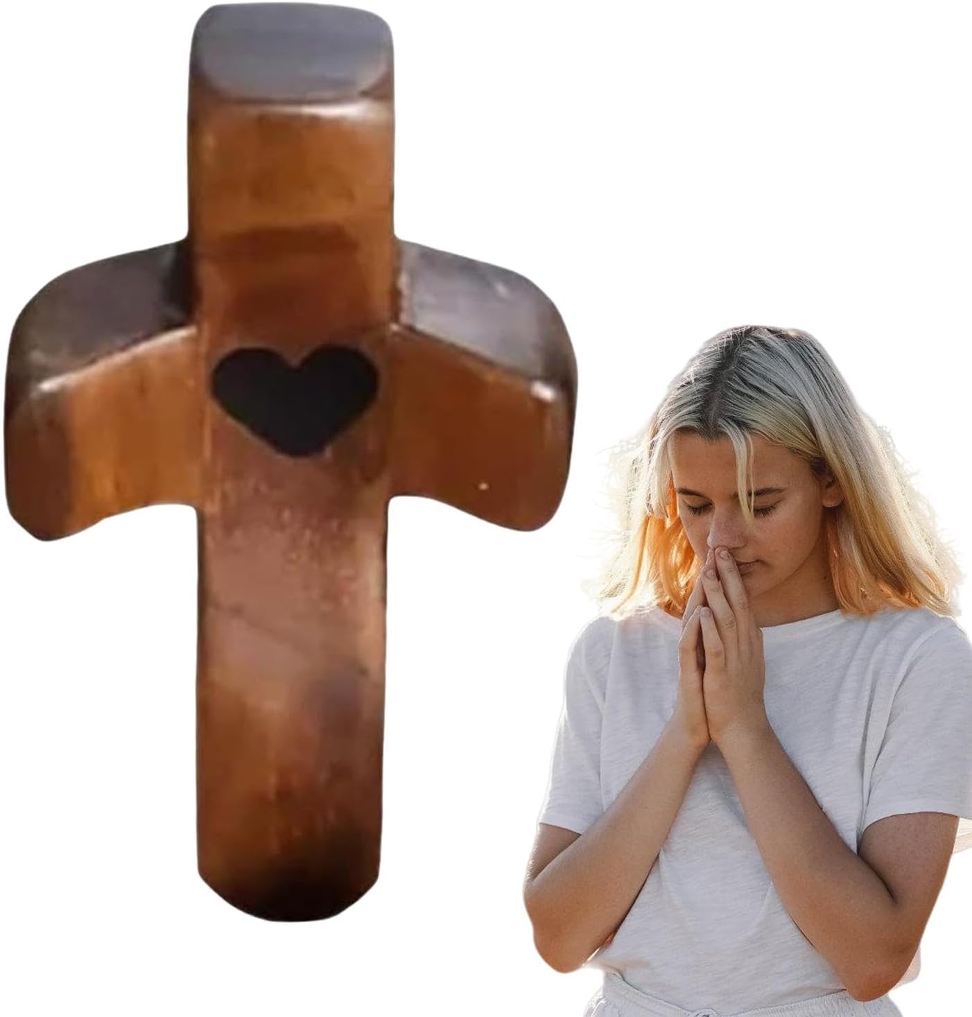 Geschnitzte Holzkreuze, handgefertigte Holzkreuze für die Liebe, zum Halten der Hand, Anti-Stress